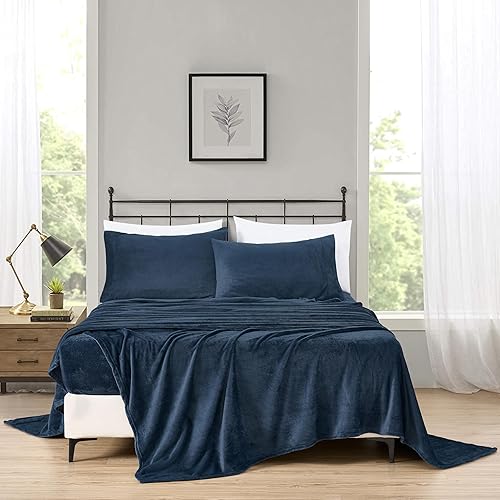 Vista 12 de Chezmoi Collection - Juego de sábanas de forro polar extra suave California King, sábana de cama de microforro de terciopelo sin pelusa, bolsillo