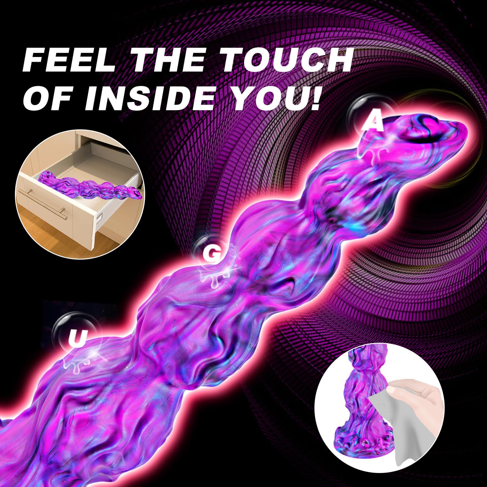 13" Giant Monster Knot Horse Dildo Realistic Fantasy Dragon Anal Stimulation with 4 Dog Knots, 12" Silicone Suction Cup Thick XX Giant Dildo for G-spot Anal, Adult Sex Toy for Gays Men Women Lesbians