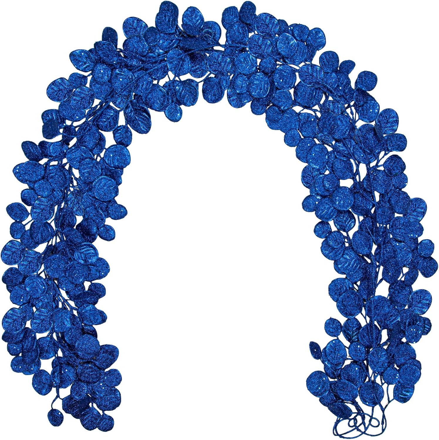 3 Pcs 6FT Christmas Garland Blue Glittered Artificial Eucalyptus Leaves for Mantle Christmas Tree Decorations Hanging Garland Ornaments Garden Table Shelf Door Window Wall Stair Holiday Home Decor Blue - Eucalyptus Leaves