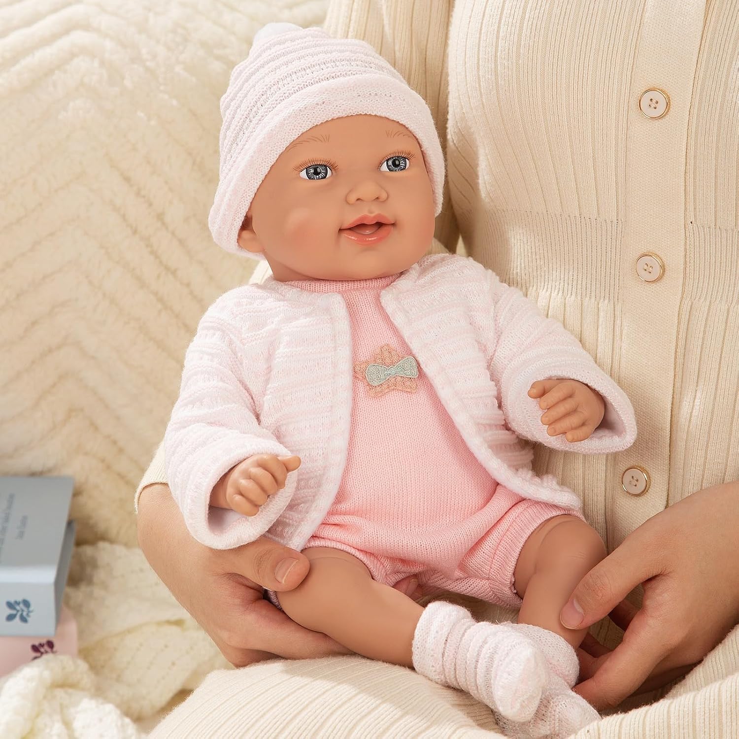 Mother Love Baby Dolls,16 inch Realistic Baby Doll with Accessories,Soft Cloth Body, for 2+ Year Old Girls Gifts, Pretend Play, Collection