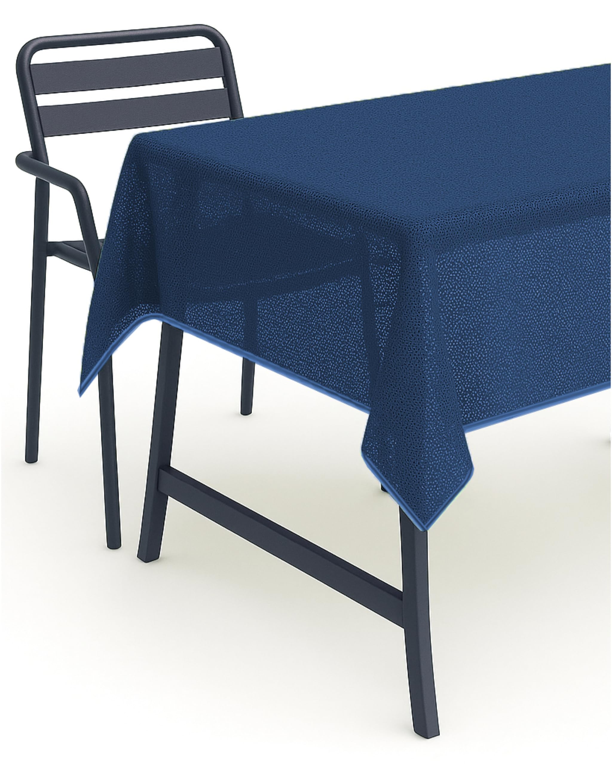 Texpot Blue Textildepot24 Garden Table Cloth With Hem, Washable, Weatherproof, 140 Cm, Round