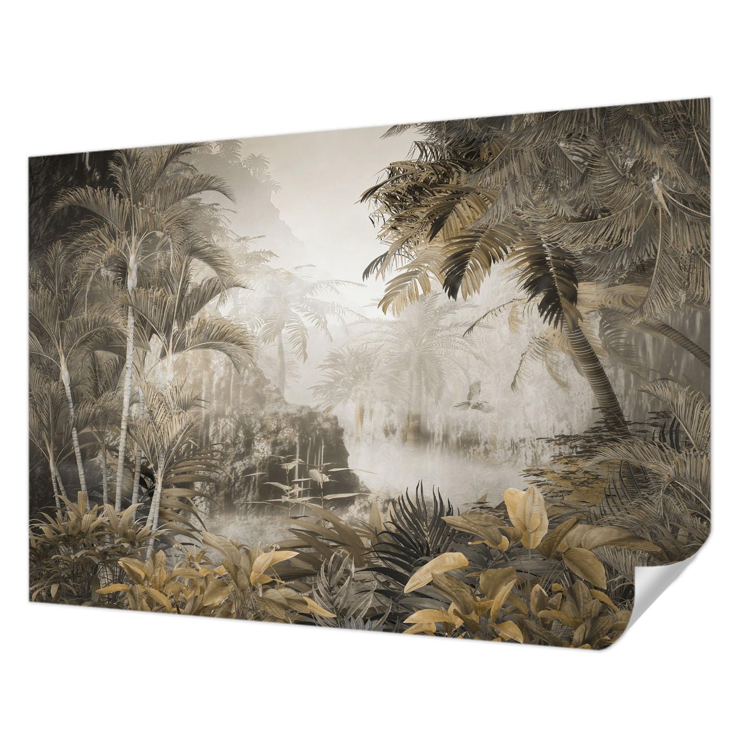 Papier peint forêt tropicale pour chambre à coucher et salon cosy