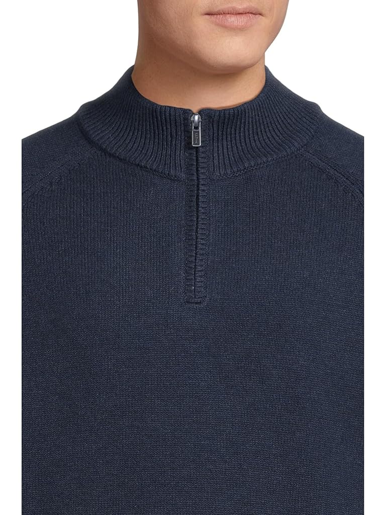 Navy L.L.Bean Wicked Soft Cotton/Cashmere Sweaters 1/4 zip