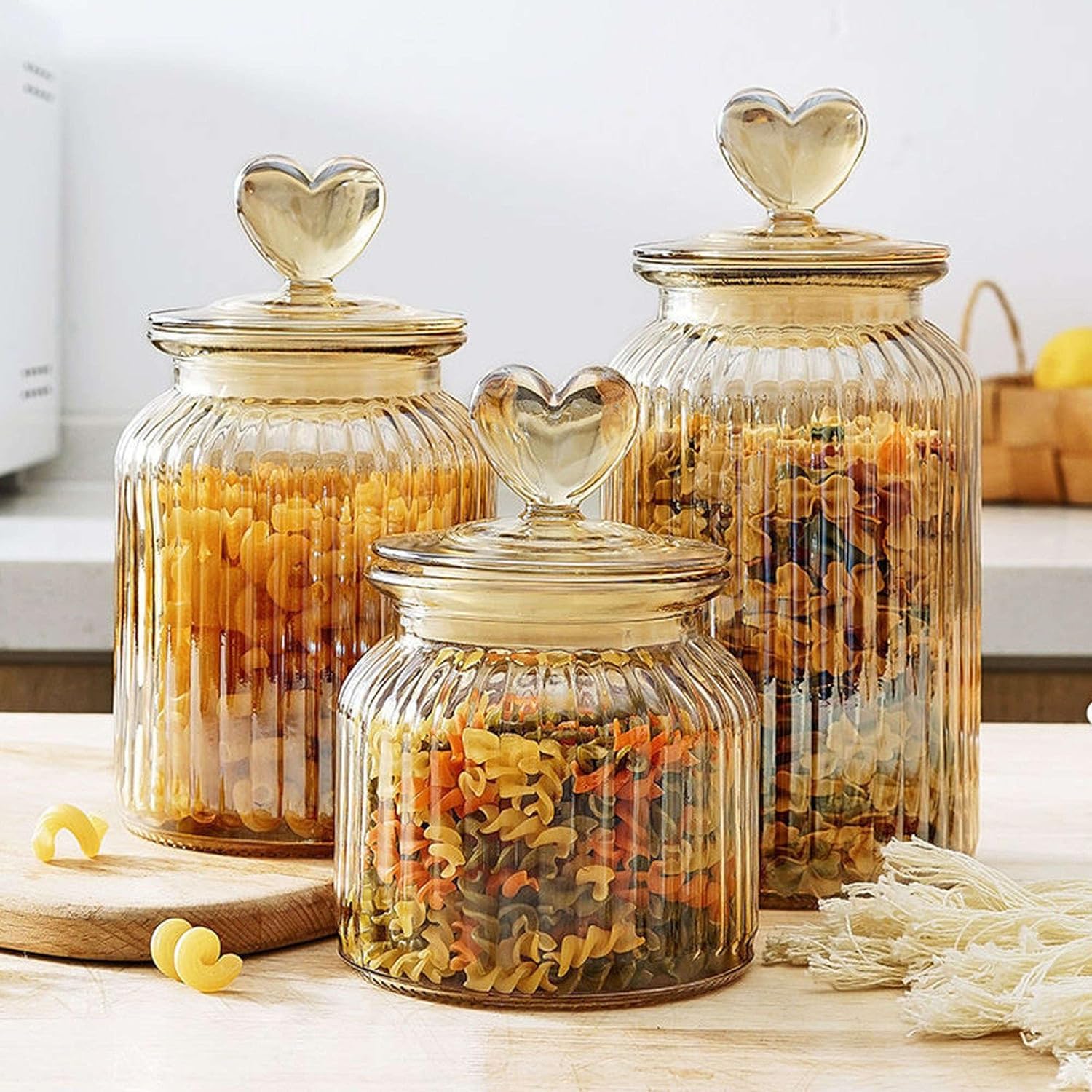 Teedose, Vorratsdosen aus Glas – Bonbonglas klarem, Vorratsdose for Kekse, Snacks, Trockenfrüchte und Nüsse Gitter 11 x 22,5 cm