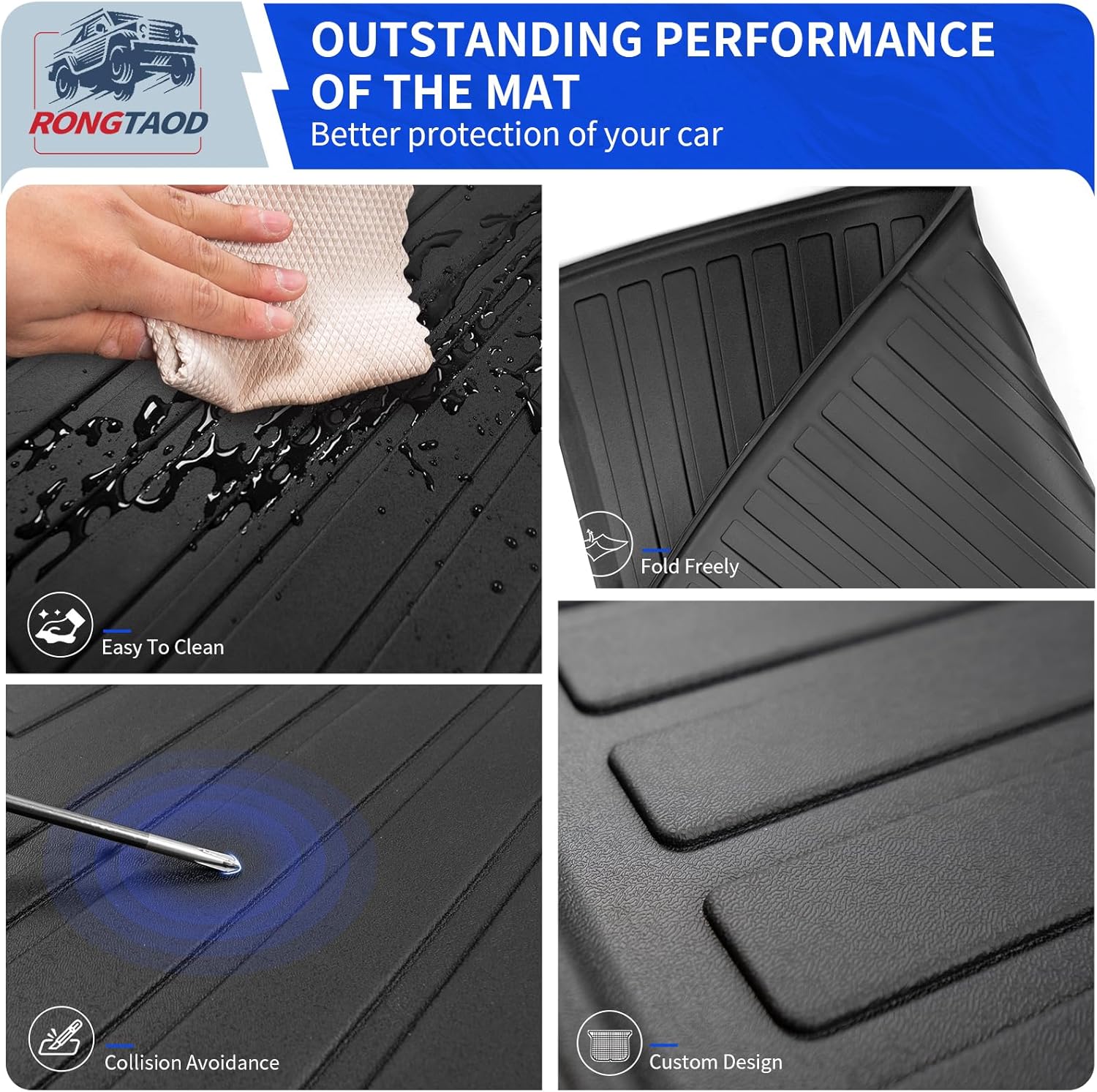 Rongtaod 7 Seats Floor Mats Compatible with 2021-2025 2026 Chevrolet Tahoe GMC Yukon Cargo Liner Trunk Mat Back Seat Cover Protector All Weather Chevy Tahoe Accessories (Floor Mats+Cargo Mat)