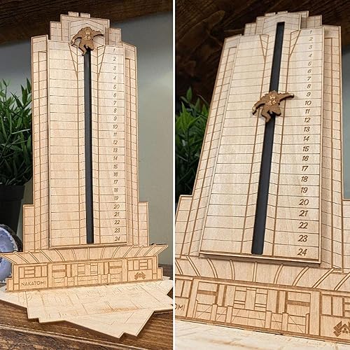 Miniatura 4 de CHUWUJU HansGruber - Calendario de Adviento de Navidad 2022 decoraciones de mesa calendario de Adviento duro con troqueles de madera calendario de