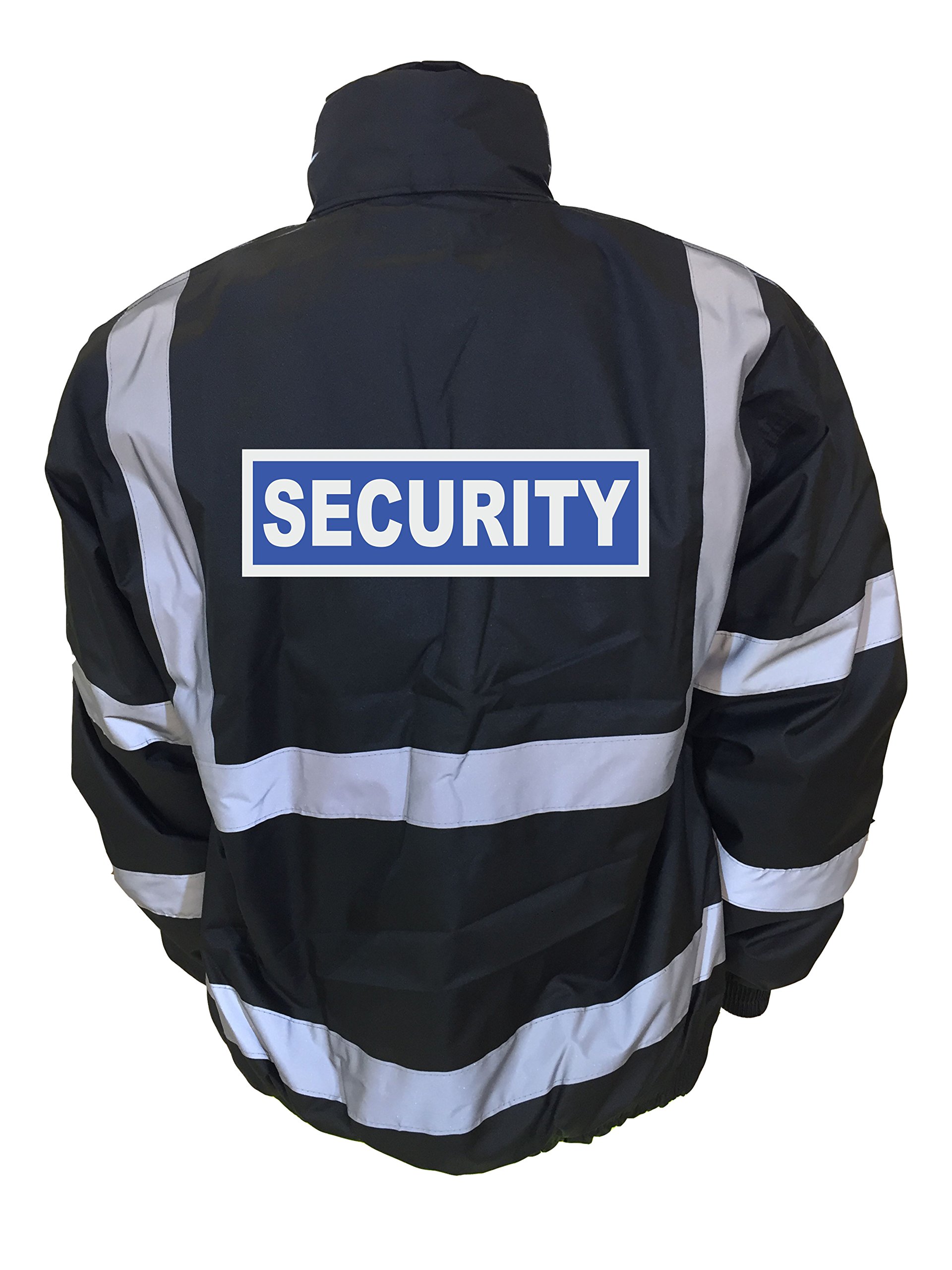 Security Badge Black Yoko Hi Vis Bomber Jacket Reflective, Waterproof, Work Wear Coat Security Officer, High Visibility, By Brook Hi Vis, Small