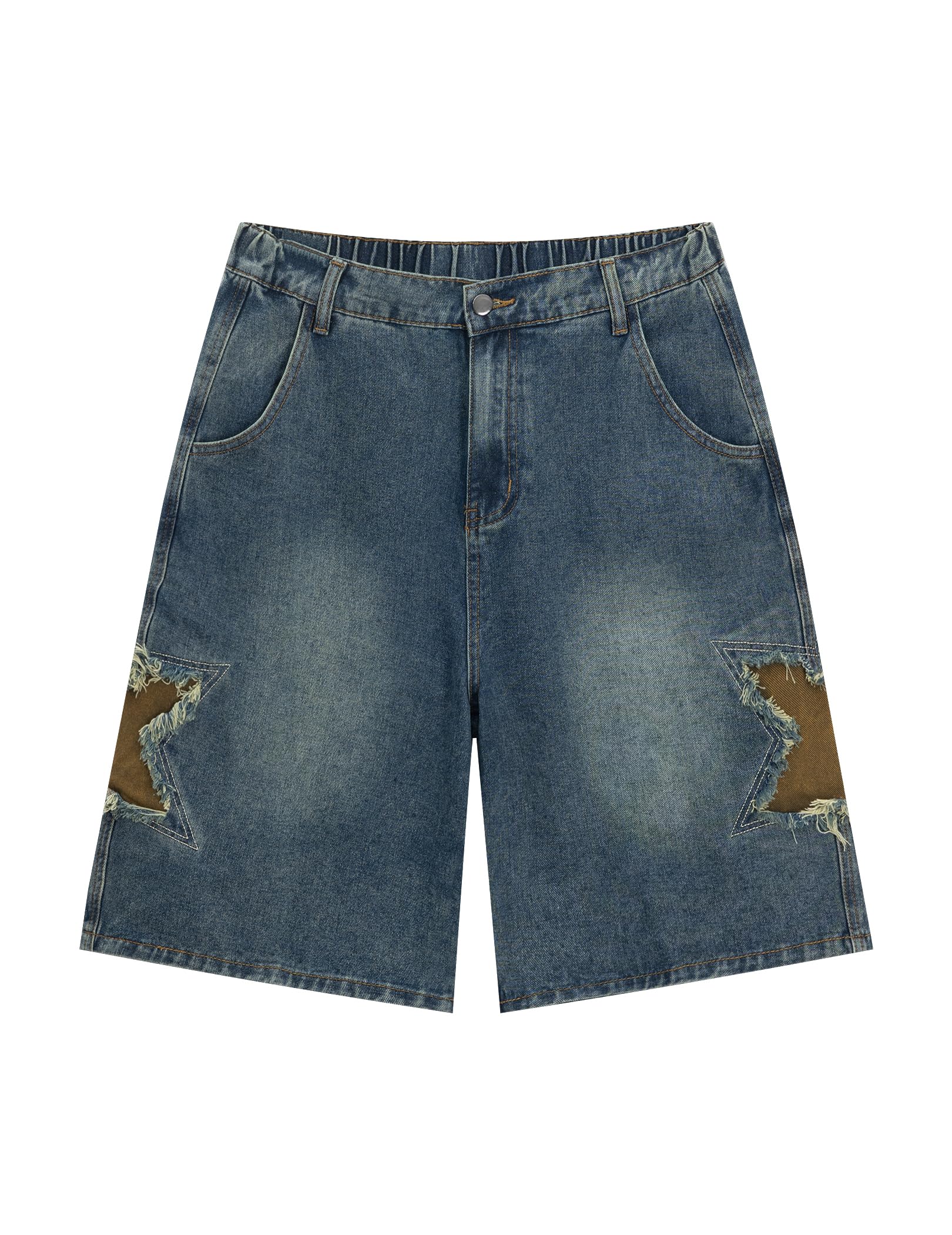Vamtac Star Patchwork Denim Shorts