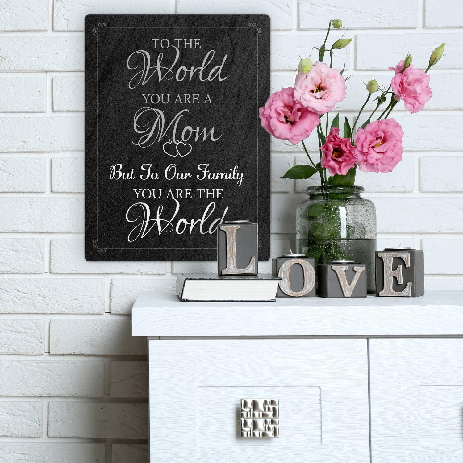 Soul Décor To The World You Are A Mom, Mothers Day Gifts, Meaningful Gift for Mom from Daughter or Son, 9" x 12" Metal Wall Decor