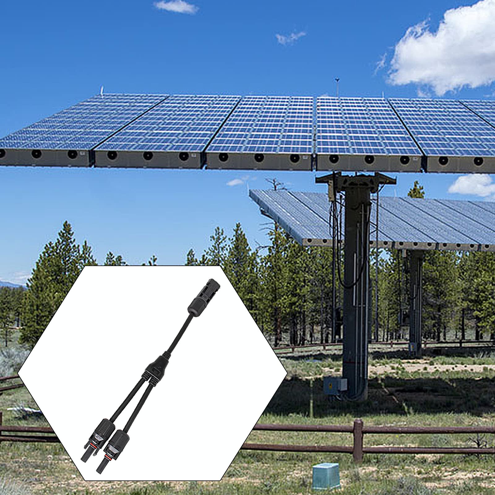 Conectores solares Y cable adaptador paralelo de rama en Y, conectores de rama Mc4 2 a 1, adaptador de enchufe fotovoltaico para panel solar MFF + MMF