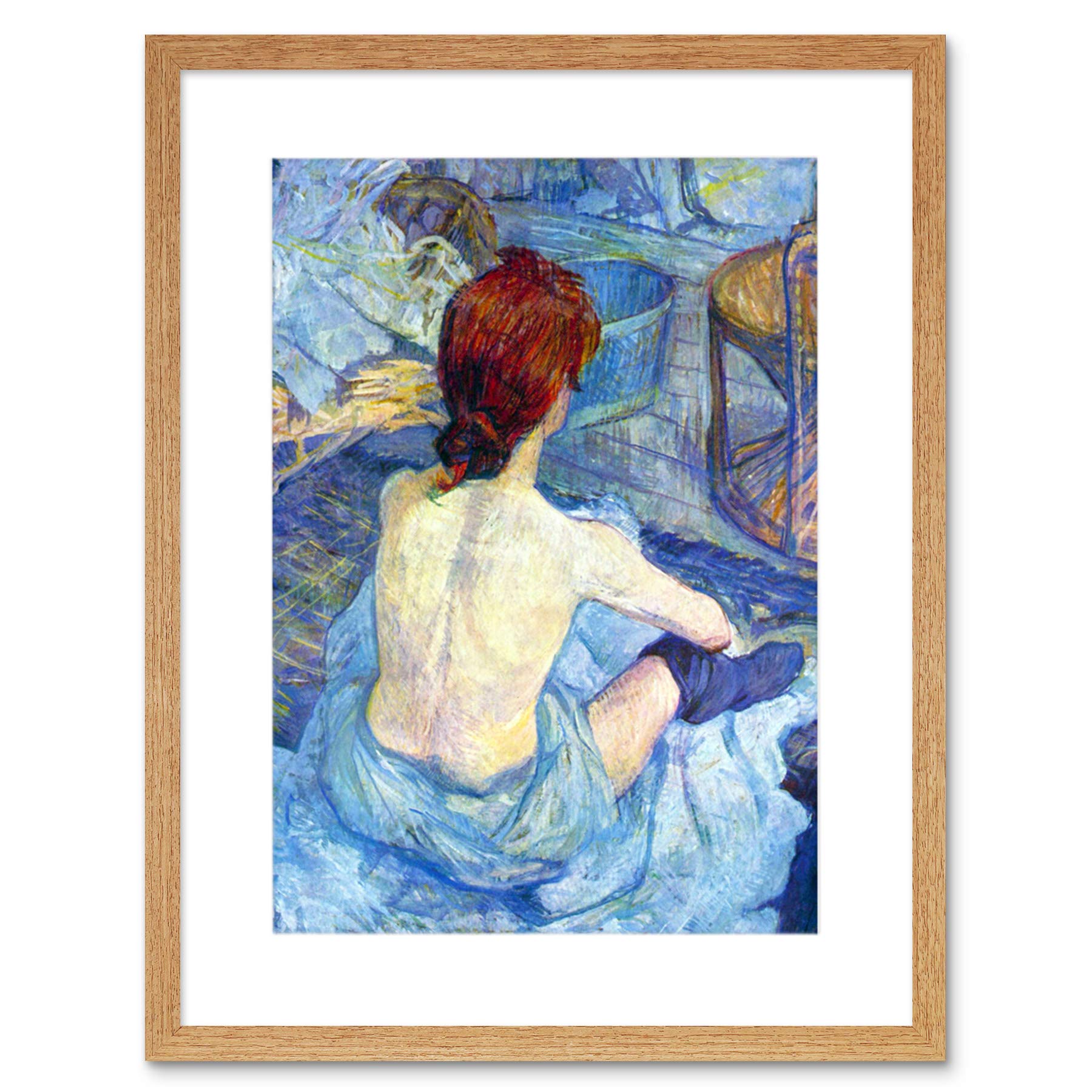 Wee Blue Coo Painting Toulouse-lautrec Rousse Toilet Framed Wall Art Print