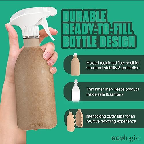 Miniatura 10 de Bomba dispensadora recargable lista para llenar de 16 oz de papel híbrido Eco.Bottle para cuidado personal y doméstico