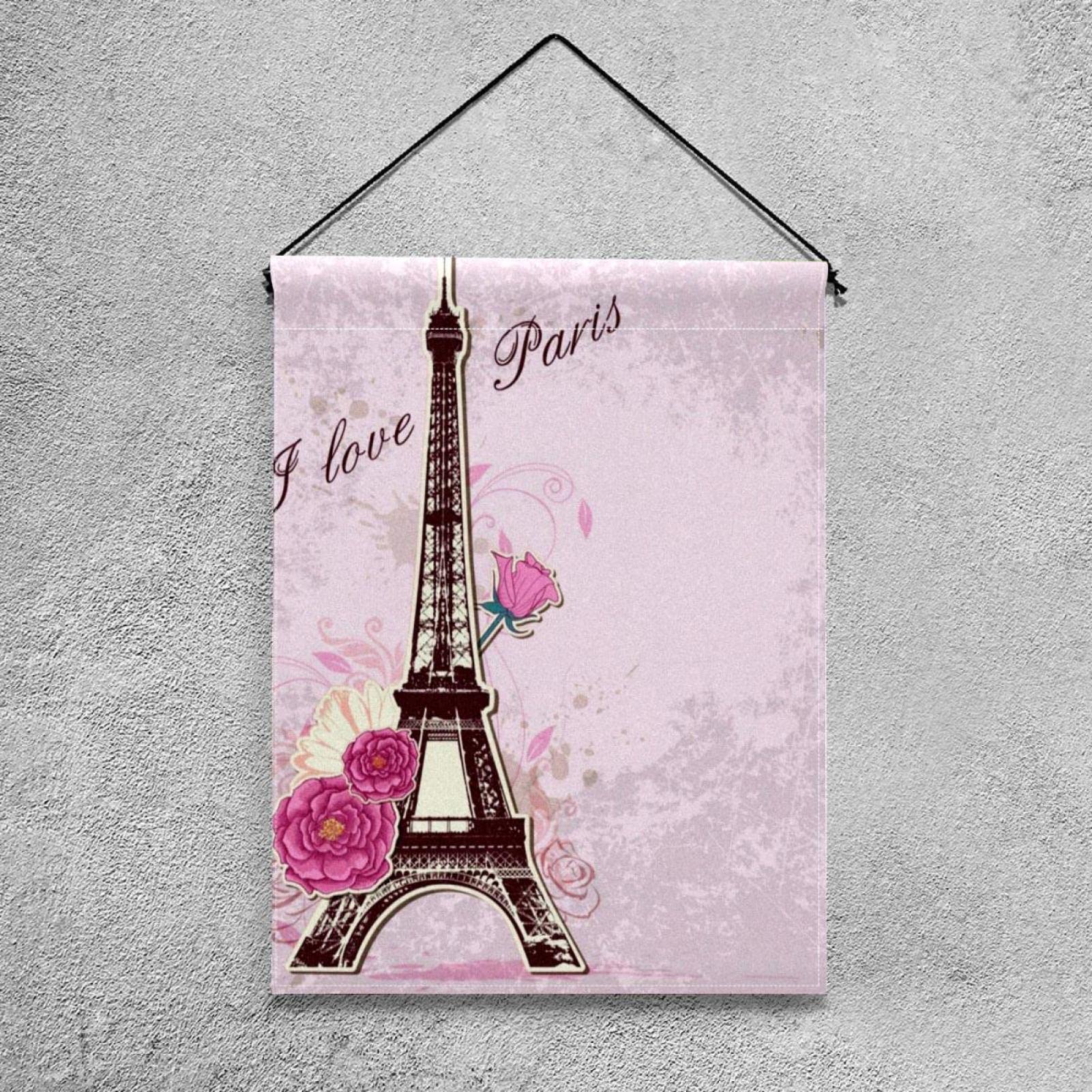Delerain Gartenflagge Eiffelturm Mit Frühlingsblumen – 31,8 X 45,7 Cm, Doppelseitig & Wetterfest