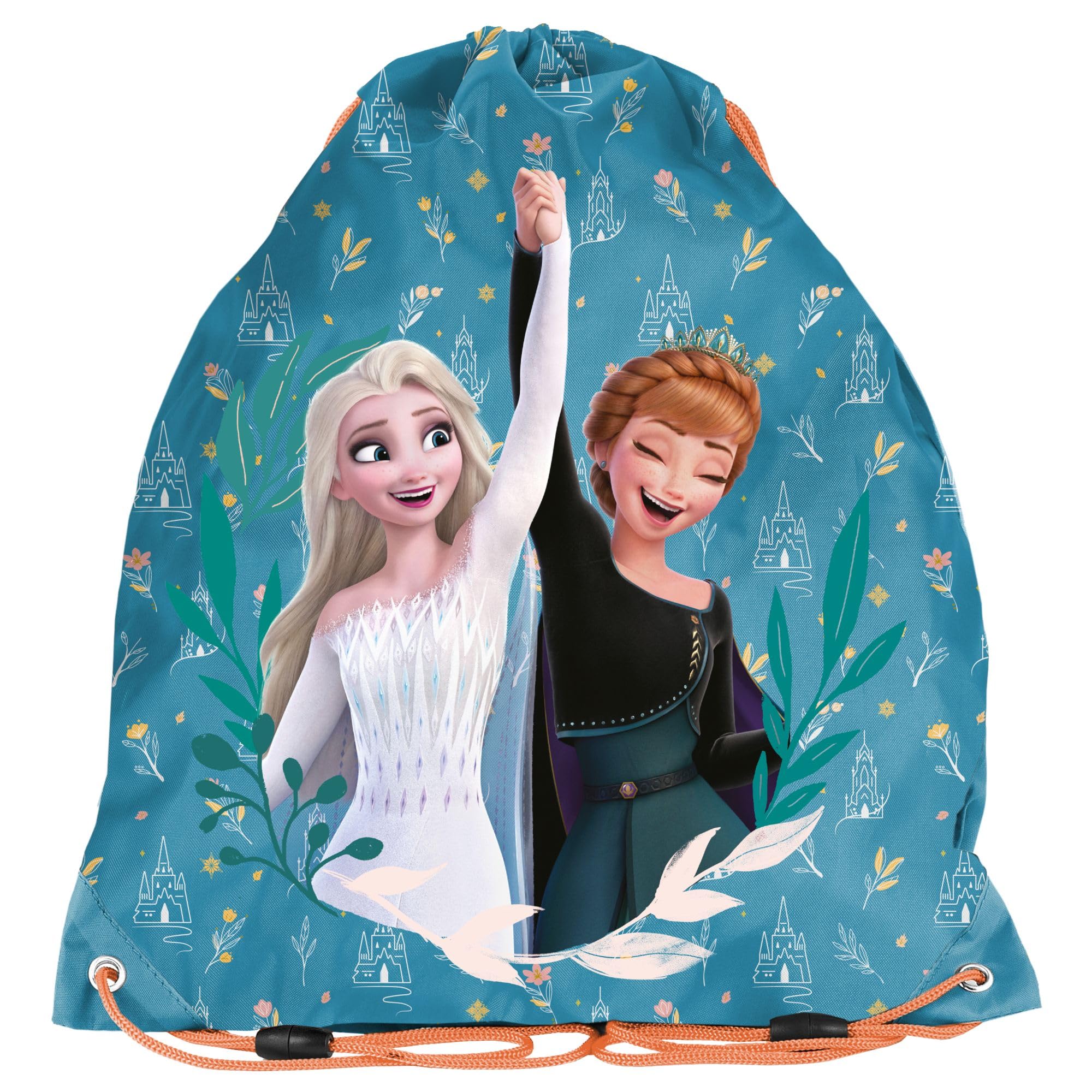 PASO Ensemble d'école 4 pièces : cartable + sac de gym + trousse remplie + trousse - La Reine des Neiges