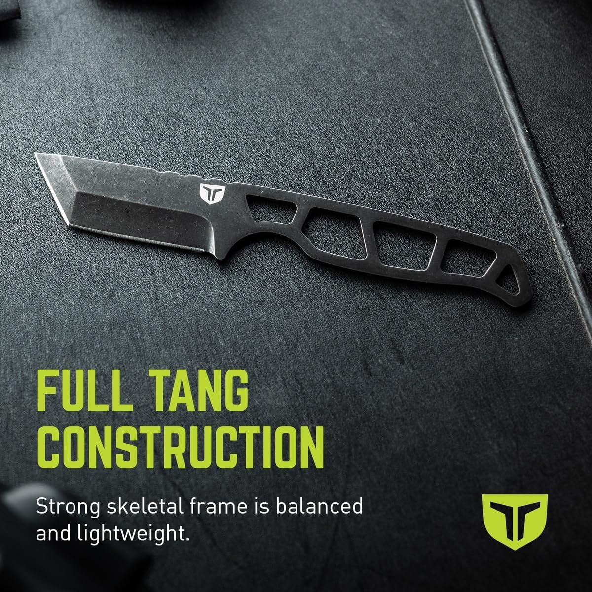 TRUE NEKKID Tanto Knife - Everyday Carry, EDC, 2.92" Blade, TraxGrip Handle Scales, Daily Cutting, Removable Clip, Black