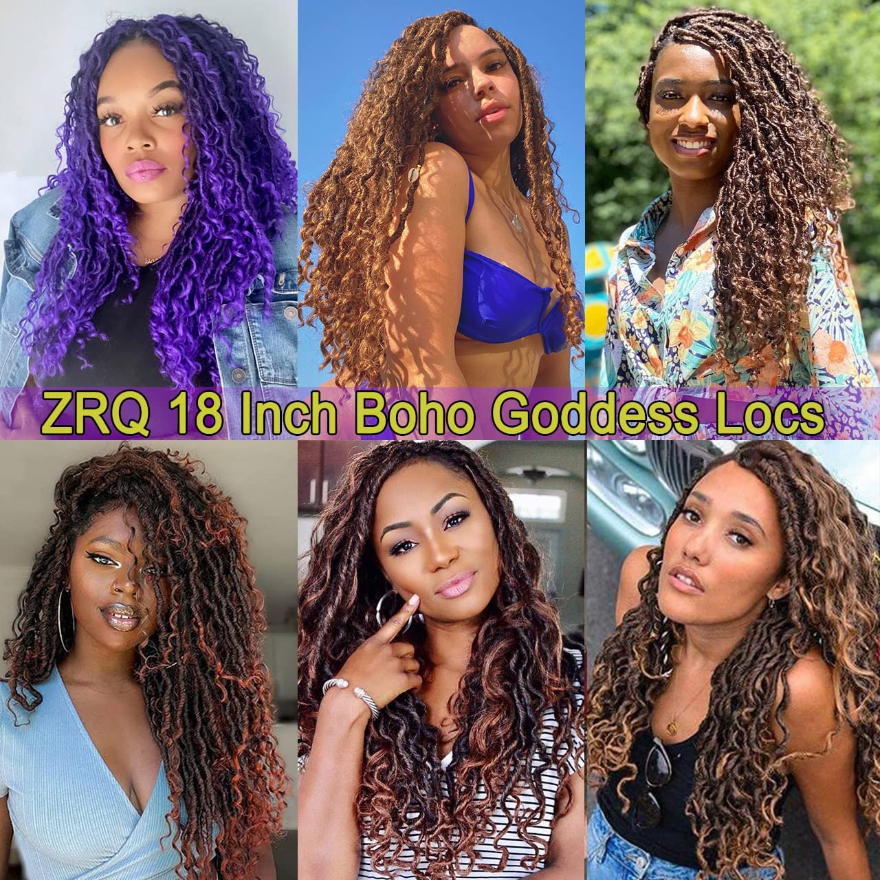 Amazon.com : ZRQ 8 Packs Curly Faux Locs Crochet Hair 18 Inch Ginger  Goddess Locs Crochet Braids Hair ,Pre Looped River Boho Locs Crochet Hippie  Locs With Curly Ends Synthetic Sft Locs