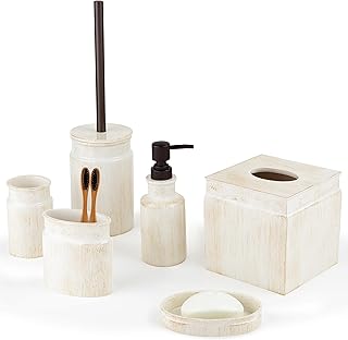 Creative Scents Rustic Luxe Bathroom Accessory Set - 6 Piece Modern Bath...