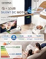 Vista 12 de 42 Inch Low Profile Ceiling Fans with Lights and Remote, Flush Mount Ceiling Fan with Lights, 3 Blades Solid Wood Dimmable Walnut Easy Installation