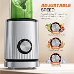 Mixeur Turelar pour smoothies, mixeur personnel portable pour shakes et smoothies pour la cuisine avec 2 * 24 oz tasses portables et couvercle supplémentaire, machine à smoothies pour jus, nourriture pour bébé, recette nutritive
