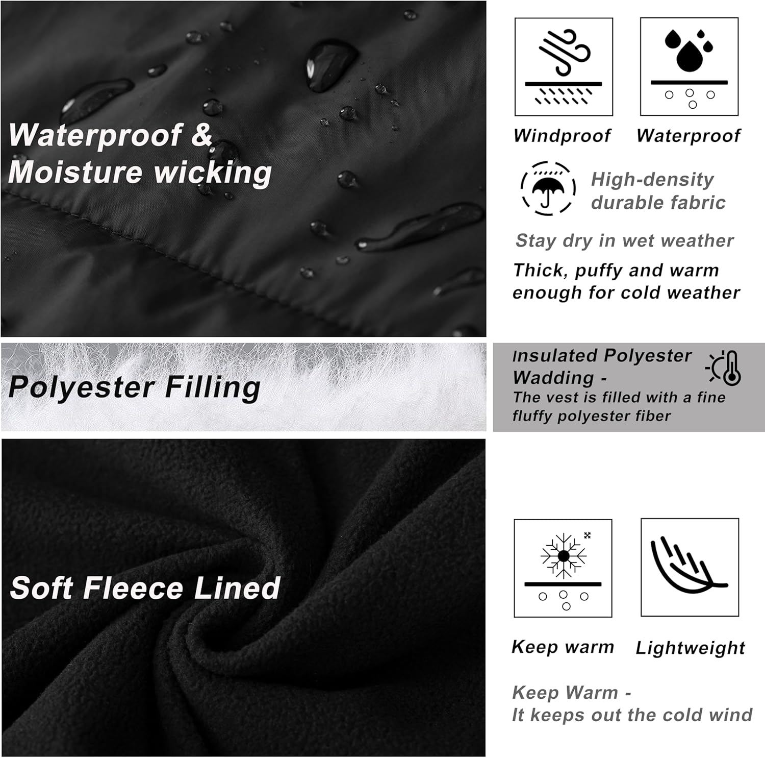 VtuAOL Men's Puffer Vest Outdoor Padded Vest Softshell Outerwear Vest for Travel Hiking - Image 5