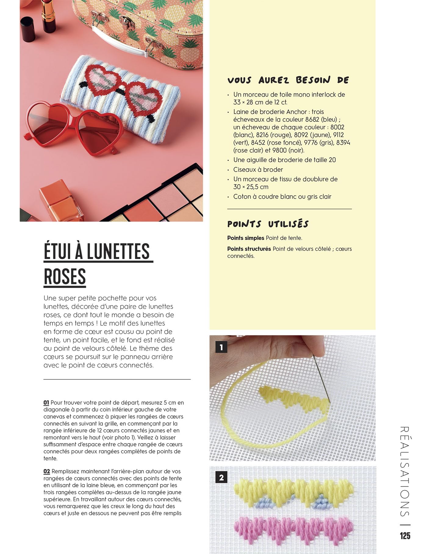 Broderie sur canevas - Un broderie de points contemporains