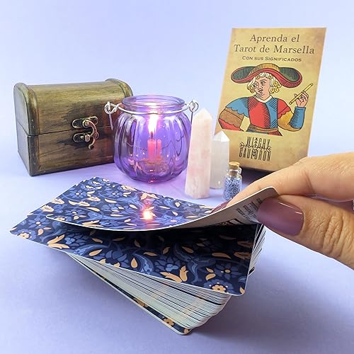 Miniatura 7 de Witchy Cauldron Baraja de tarot español de Marsella para principiantes - Cartas de tarot ilustradas con significados en cada carta para una fácil