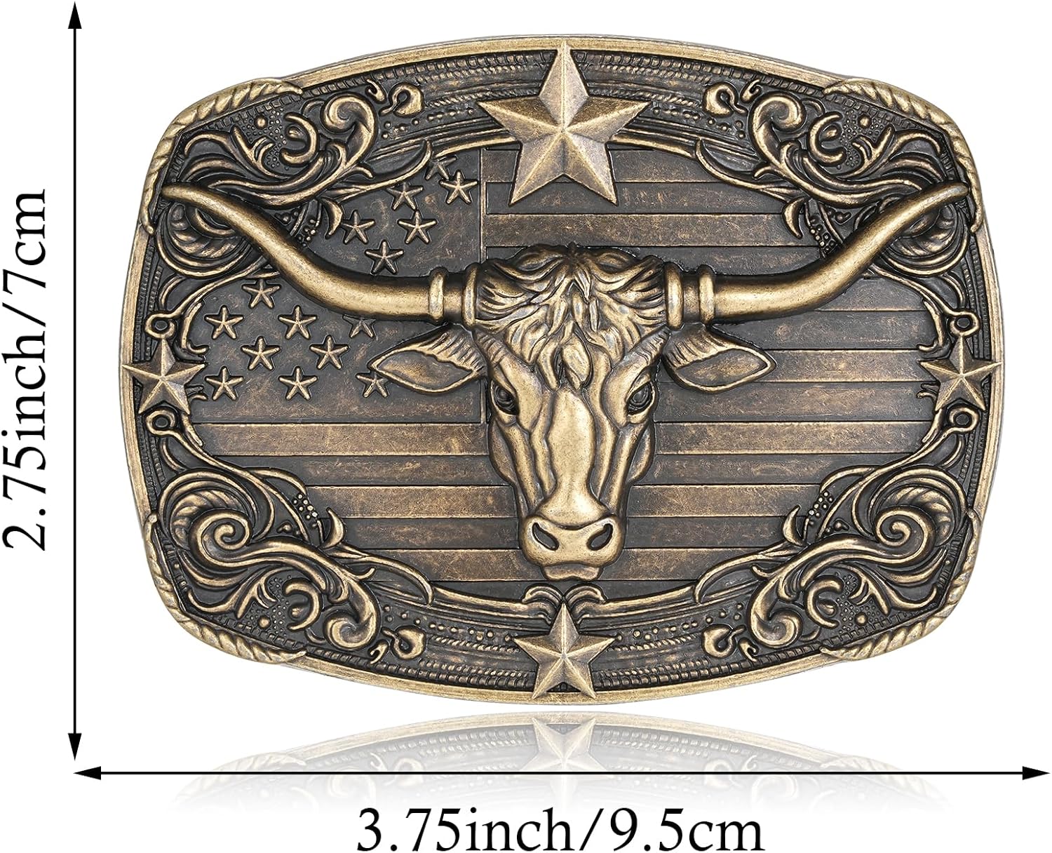 Cowboy Belt Buckle for Men Western Cowgirl Rodeo Longhorn Bull Belt Buckles - Image 2