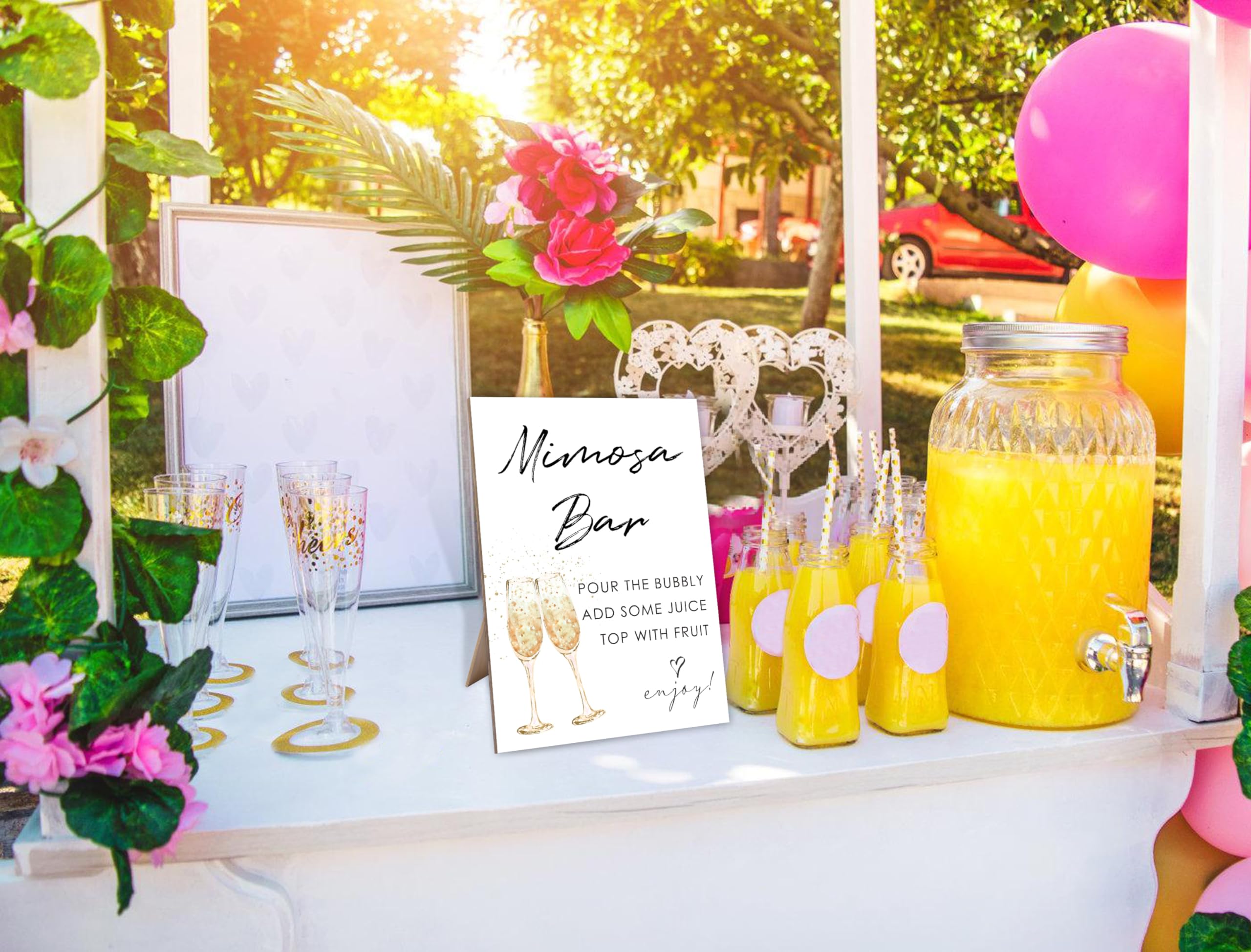 Cartello per menu del bar Mimosa neutro, biglietto per addio al nubilato, cartello per bevande con fiocco beige, addio al nubilato, poster moderno per tavolo da matrimonio, BS60 - Italia