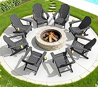 Vista 310 de SERWALL - Silla plegable Adirondack para patio, jardín, exterior, resistente a la intemperie, sillas para hoguera, color naranja