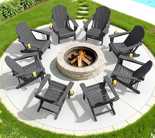 Miniatura 310 de SERWALL - Silla plegable Adirondack para patio, jardín, exterior, resistente a la intemperie, sillas para hoguera, color naranja