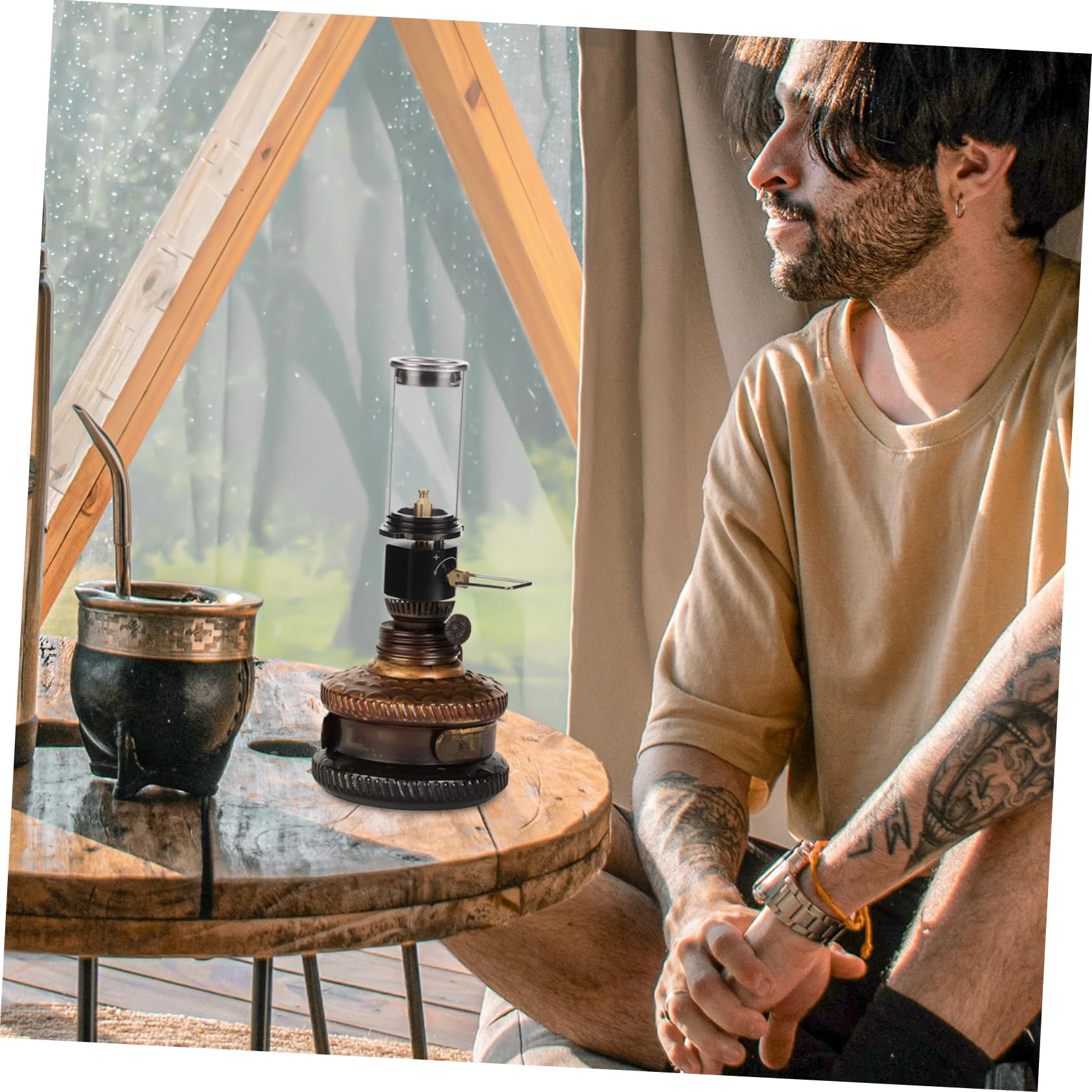 BESPORTBLE Lanterna Cherosene Portatile Lampada Illuminazione Per Esterni Gas e Propano Compatibile Design Robusto e