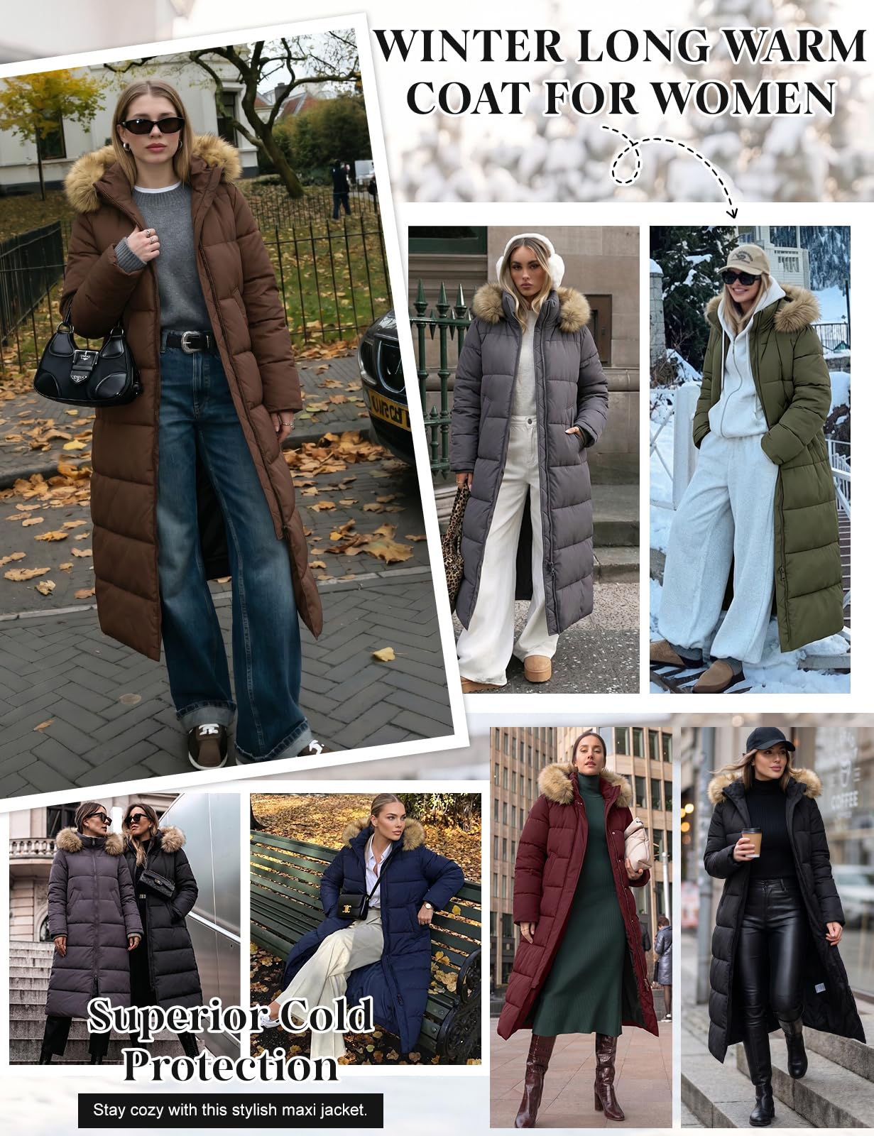 heekpek Manteau Femme Hiver Longue Manteaux Veste Matelassé à Capuche
