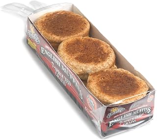 Food For Life Organic 7 Sprouted Grain English Muffins - High Fiber Vegan, No Flour, 16oz Pack of 6