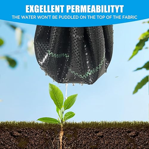 Miniatura 2 de Tela geotextil resistente de 6 x 300 pies, 3.2 onzas, control de malas hierbas, cubierta de suelo y más para paisajismo y jardinería, perfecta para