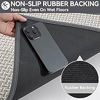 Vista 6 de Tapete para Puerta Interior 36x60 Pulgadas Resistente a la Suciedad y Absorbente, Tapetes de Piso con Respaldo de Goma Antideslizante, Tapete