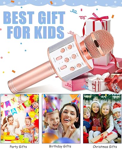 Miniatura 7 de Dodosky Juguetes para niñas de 5 a 12 años, micrófono inalámbrico Bluetooth de karaoke para niños, juguetes populares para niños de 5, 6, 7, 8, 9,