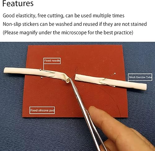 Miniatura 2 de DKULMN Kit completo de práctica de sutura, herramienta de entrenamiento de anastomosis vascular quirúrgica de microscopía, kit de práctica utura
