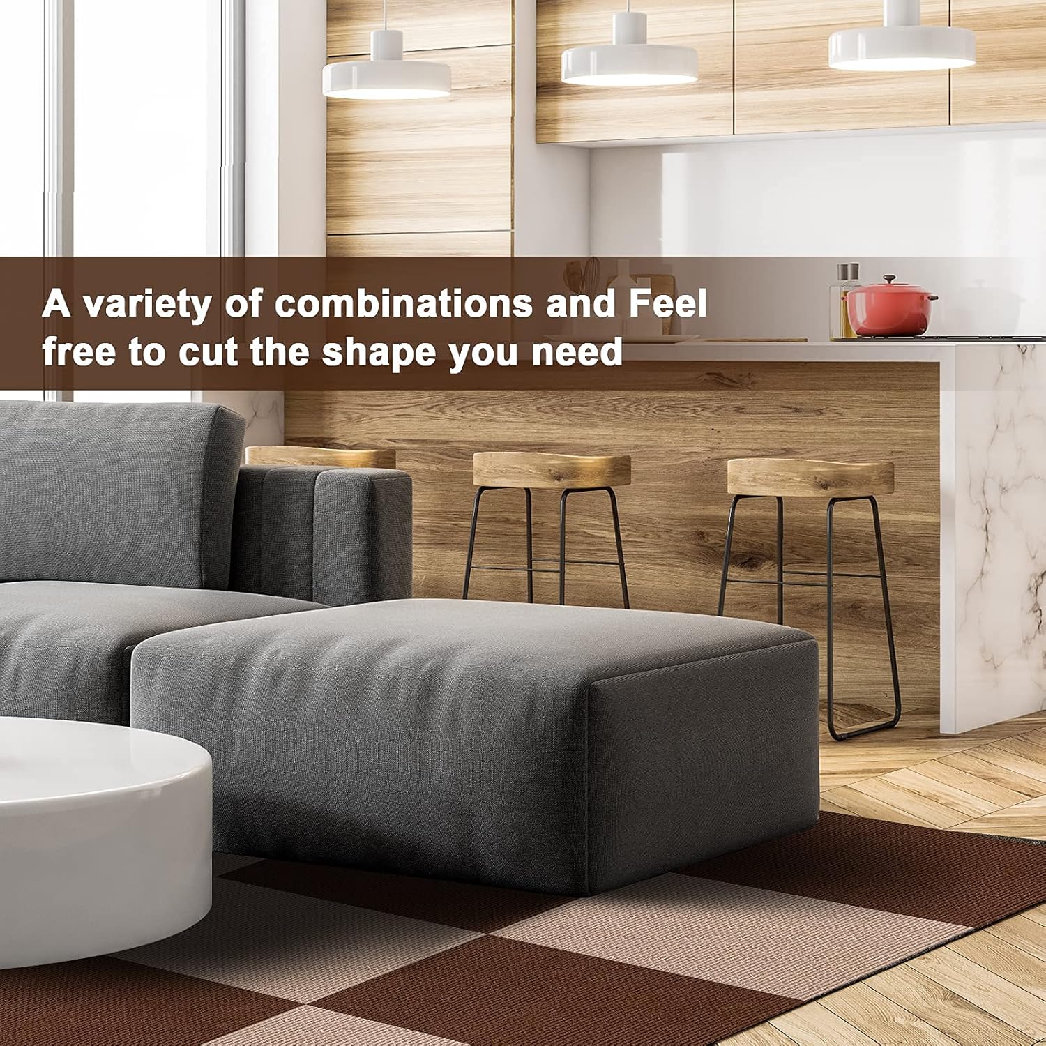 Carpet Tiles Self Adhesive Carpet Squares for Office, Home, Easy to Peel and Stick 89"x 71" Large Carpet ( 17.7" Per Piece, 20pcs) : Tools & Home Improvement
