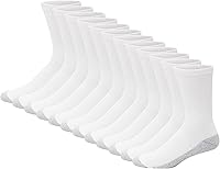 Hanes Men's Double Tough Crew Socks - Extra Durable, Moisture Wicking, Odor Fighting Cushioned Comfort, Multi-Pack Black & White