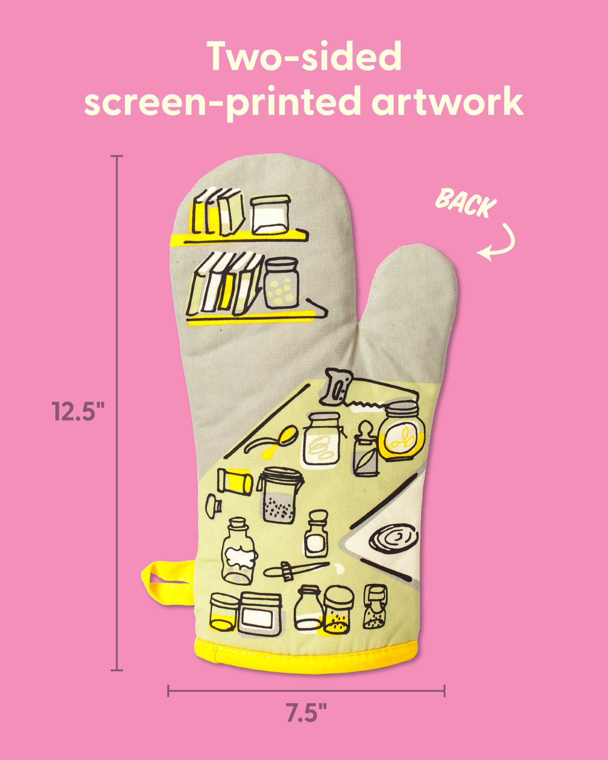 (Droppin' A New Recipe On Your A-s.) - Blue Q Oven Mitt Droppin' a New Recipe, Grey/Yellow, One Size
