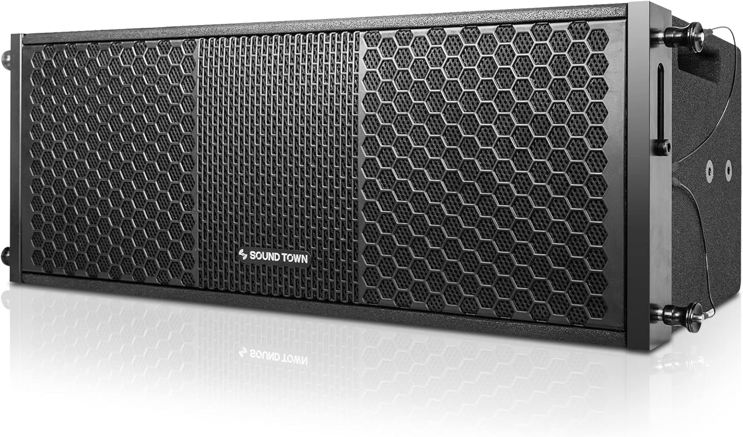 Sound Town ZETHUS Series Pair of 2 Dual 8" Passive Line Array Loudspeakers, 700W, Full-Range/Bi-Amp Switchable, Birch Plywood, Black (ZETHUS-208BV2-PAIR)