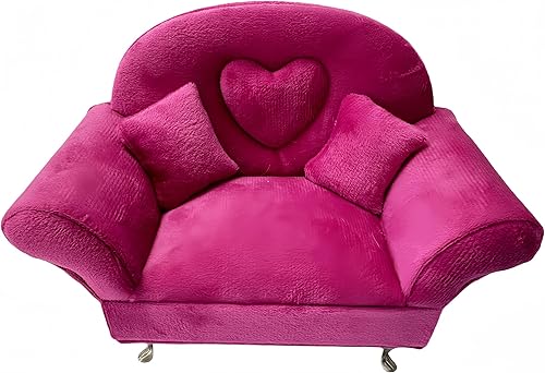 Miniatura 9 de CONCISE Accesorios para casa de muñecas en miniatura, muebles de casa de muñecas, sofá a escala 16, caja de joyería rosa para mujer, joyero de