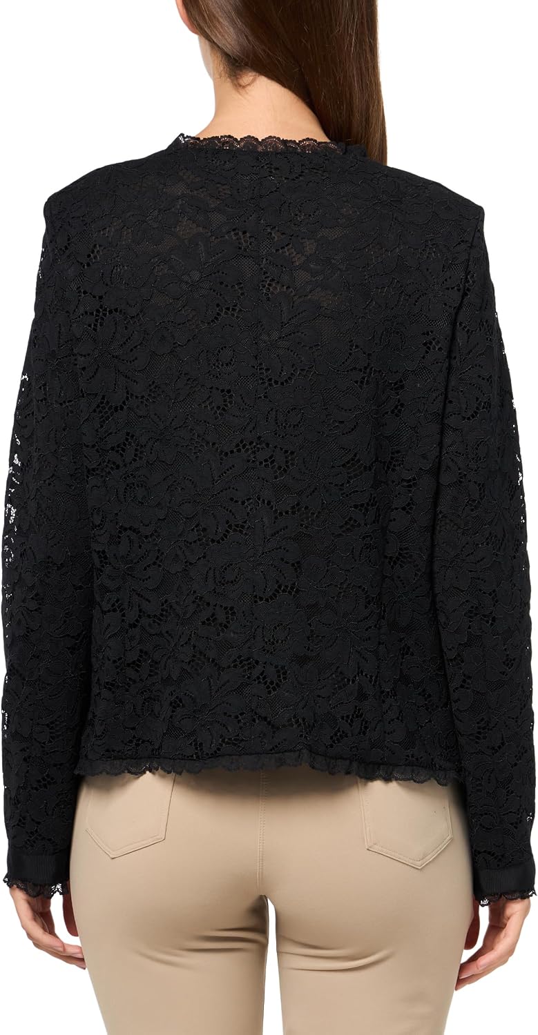 Anne Klein Women's Lace 5 Button JKT with Patch Pkts