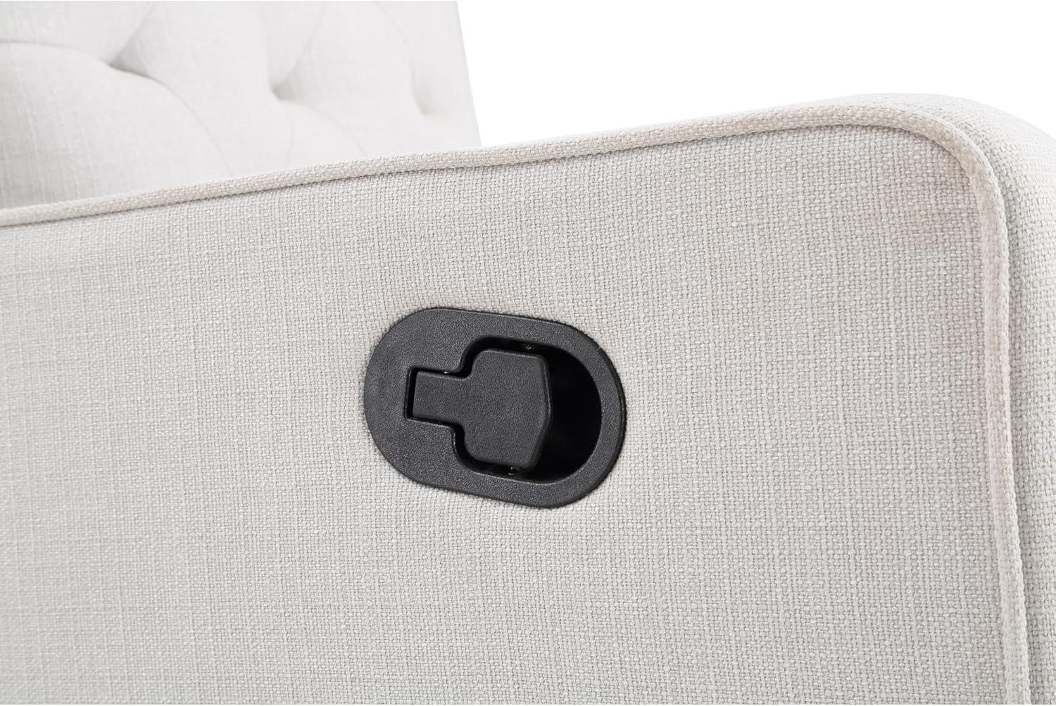Tufted Swivel Glider Recliner in Light Gray Fabric