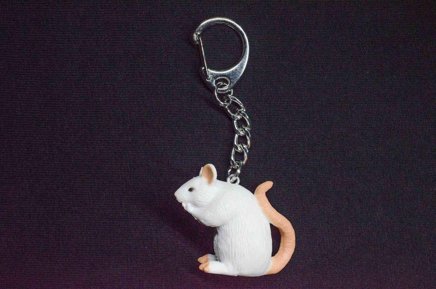 Miniblings Rat Key Ring Chain Keychain Mouse Halloween White