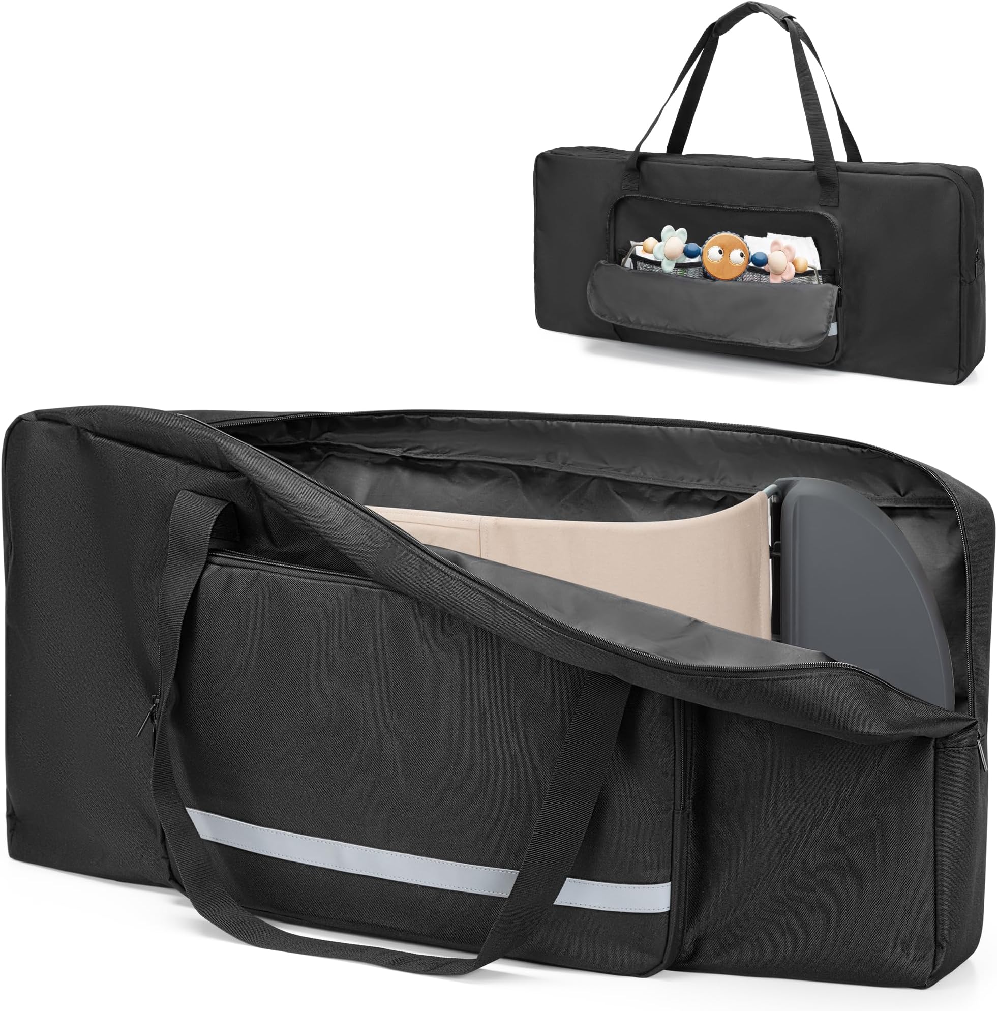 Graoso Baby Bouncer Transport Bag, Carrier Compatible With Bjorn Balance Soft And Bliss, Double Zipped Travel Bag Shoulder Pad, Black