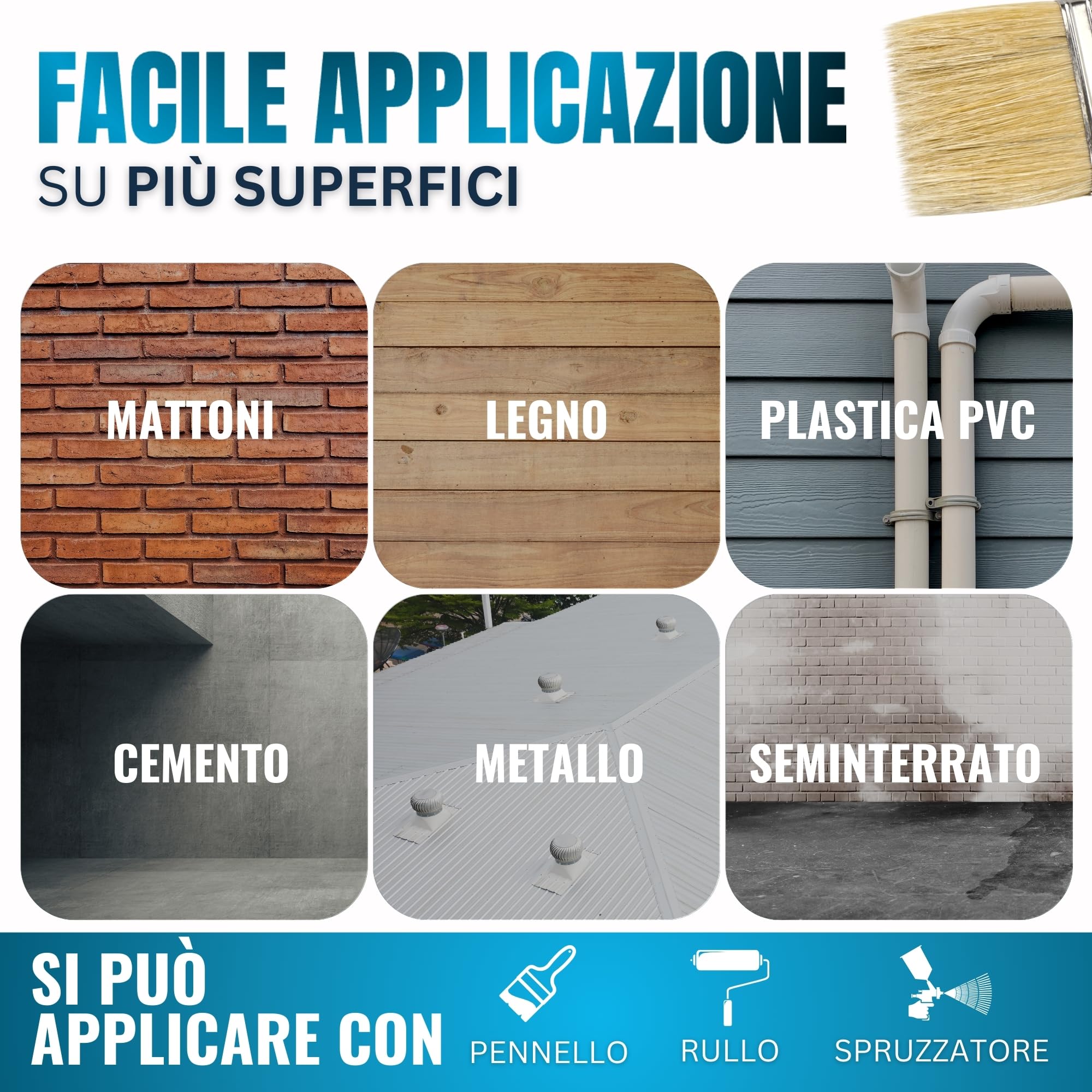 [2KG + SPAZZOLA] Impermeabilizzante Trasparente al Poliuretano, Sigillante Impermeabile per Perdite d’Acqua, Rivestimento Idrorepellente Definitivo e Invisibile per Tetti, Terrazze ed Esterni