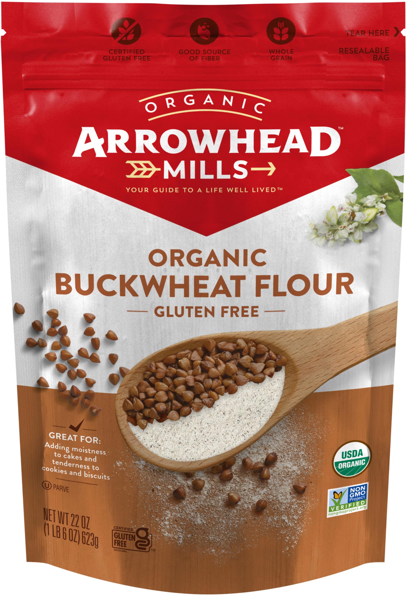 Arrowhead Mills Organic Gluten Free Buckwheat Flour, 22 oz
