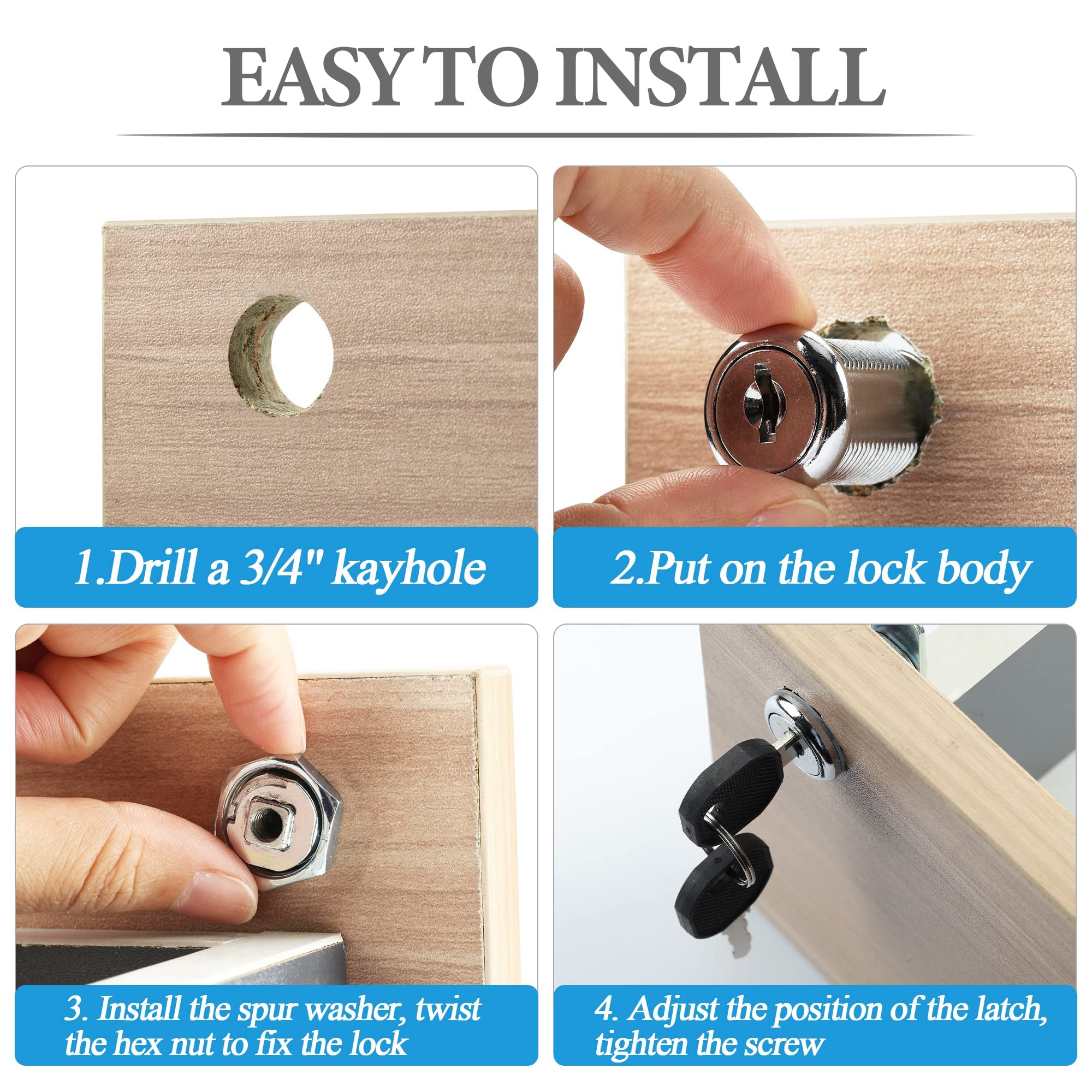 Amazon.co.jp: 4個パック トラックツールボックスロック 鍵付き