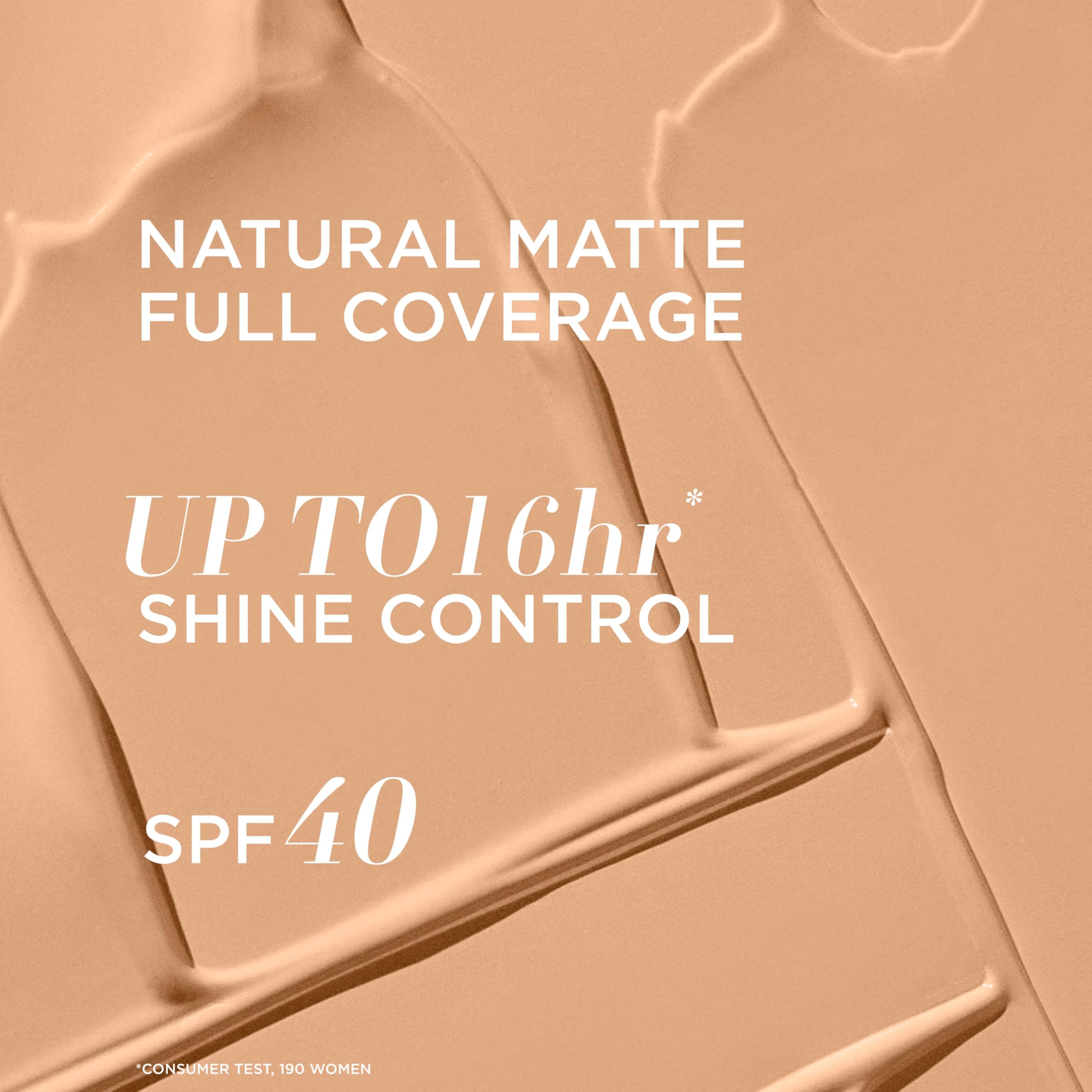 IT Cosmetics Full Coverage Foundation, Natural Matte, Made with Hyaluronic Acid, SPF 40 Protection, Your Skin But Better CC+ - Image 3